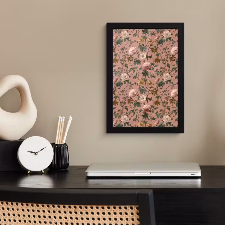 Bloemen - Klassiek - Roze fotolijst zwart zonder passe partout klein 224 -sfeer1