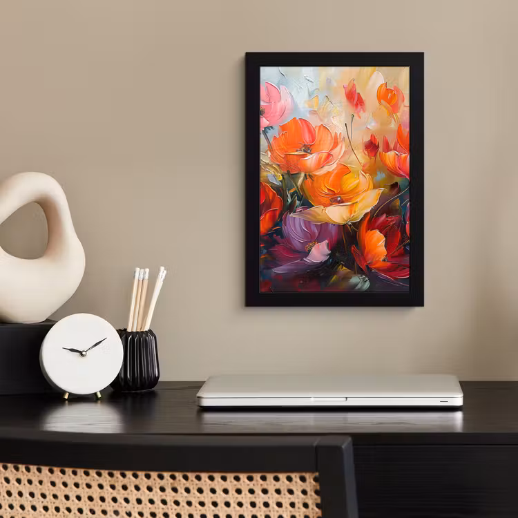 Bloemen - Kunst - Watercolor - Botanisch fotolijst zwart zonder passe partout klein -sfeer1