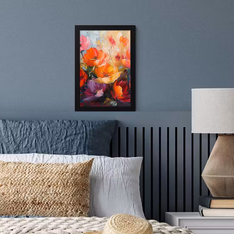 Bloemen - Kunst - Watercolor - Botanisch fotolijst zwart zonder passe partout klein -sfeer3