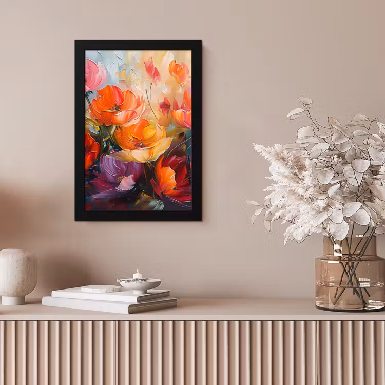 Bloemen - Kunst - Watercolor - Botanisch fotolijst zwart zonder passe partout klein -sfeer5