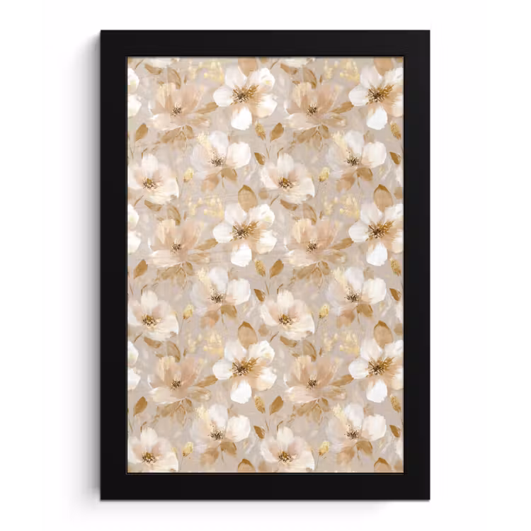 Bloemen - artistiek - Goud fotolijst zwart zonder passe partout klein 224 -3d