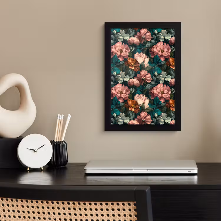 Bloemen - Schilderachtig - Patroon - Roze fotolijst zwart zonder passe partout klein 224 -sfeer1