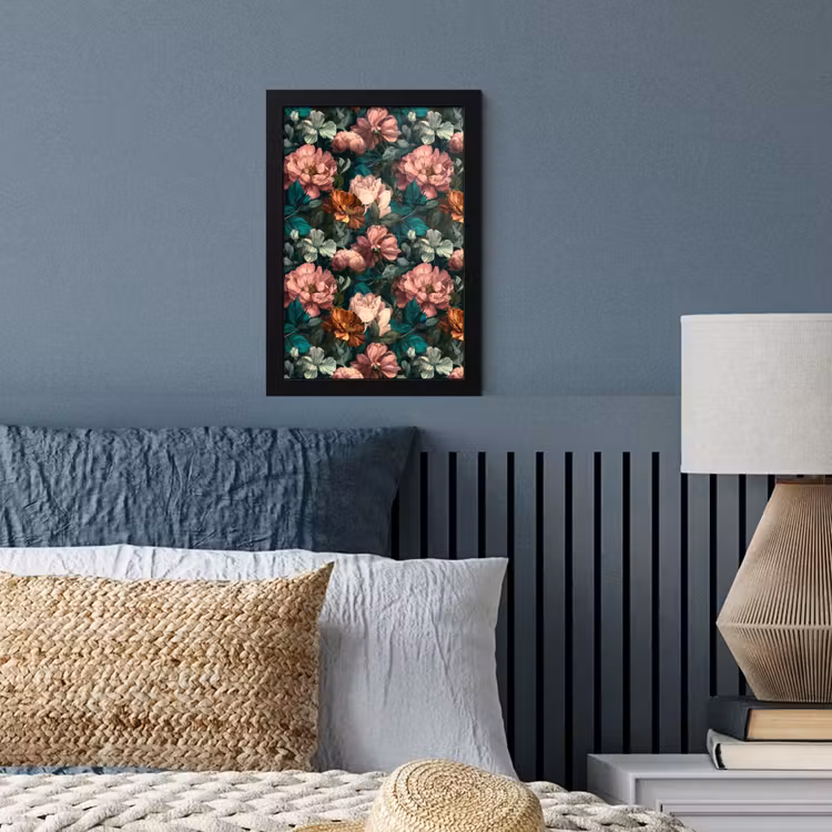 Bloemen - Schilderachtig - Patroon - Roze fotolijst zwart zonder passe partout klein 224 -sfeer3
