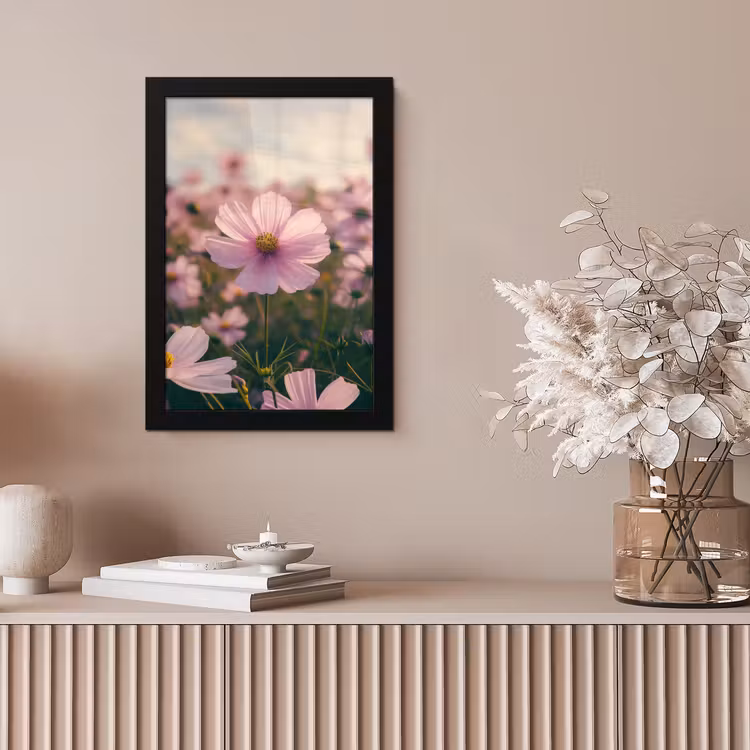 Bloemen - Paars - Wazig fotolijst zwart zonder passe partout klein -sfeer5