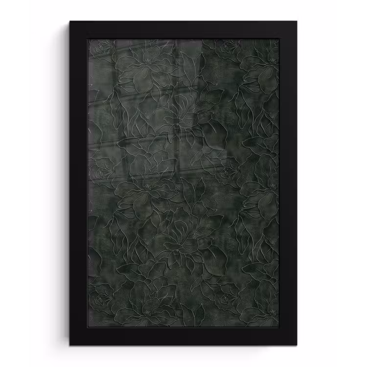Bloemen - Lijnen - Groen fotolijst zwart zonder passe partout klein 224 -3d
