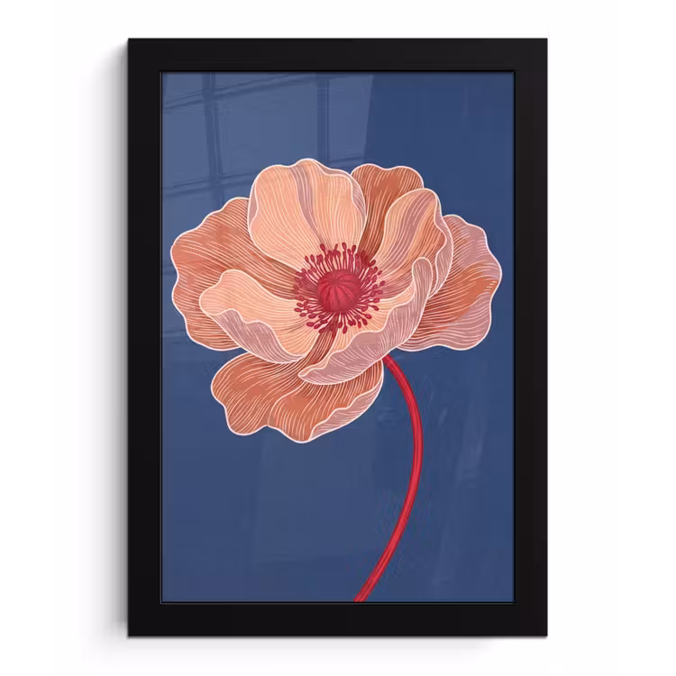 Bilder mit Rahmen - Blumen – Modern – Abstrakt - Bloemen - Modern - Abstract fotolijst zwart zonder passe partout klein