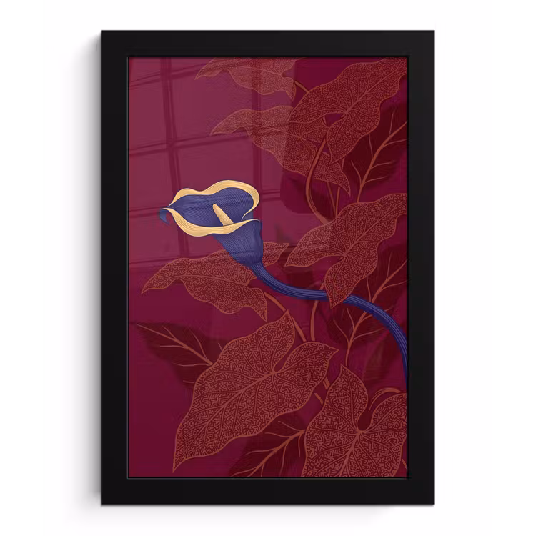 Bilder mit Rahmen - Blumen – Modern – Lila - Bloemen - Modern - Paars fotolijst zwart zonder passe partout klein