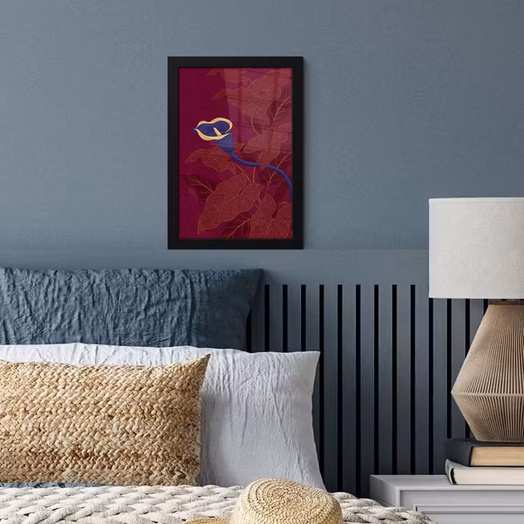 Bilder mit Rahmen - Blumen – Modern – Lila - Bloemen - Modern - Paars fotolijst zwart zonder passe partout klein