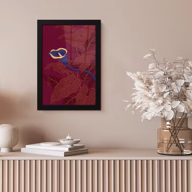 Bilder mit Rahmen - Blumen – Modern – Lila - Bloemen - Modern - Paars fotolijst zwart zonder passe partout klein