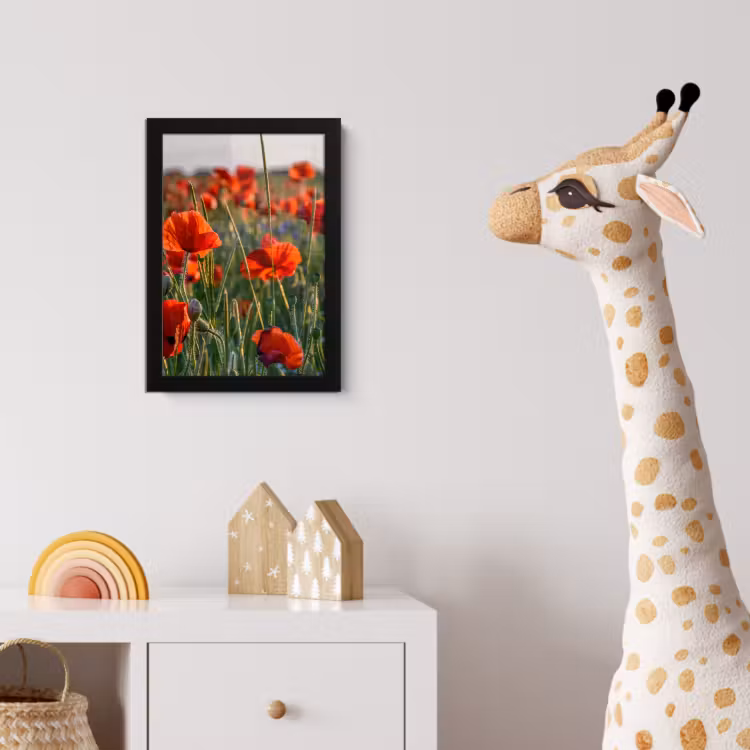 Bloemen - Klaprozen - Natuur - Rood fotolijst zwart zonder passe partout klein -usfeer4_kinderkamer