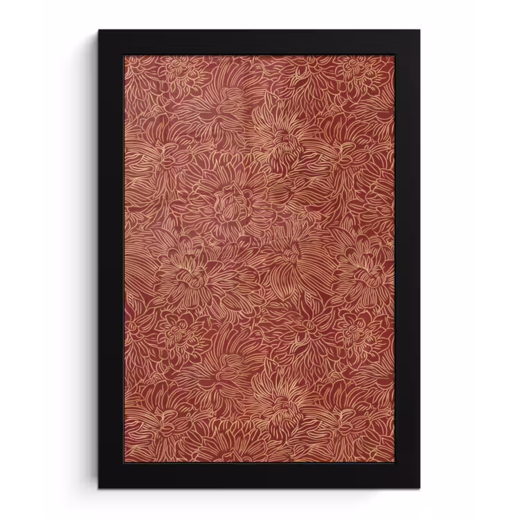 Bloemen - Motief - Rood fotolijst zwart zonder passe partout klein 224 -3d
