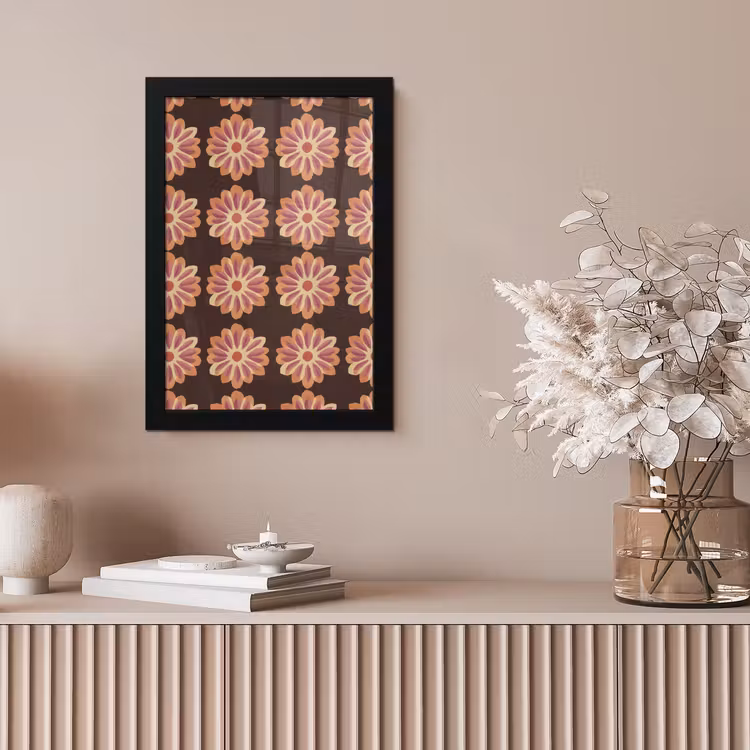 Bloemen - Patroon - Bruin fotolijst zwart zonder passe partout klein 224 -sfeer5