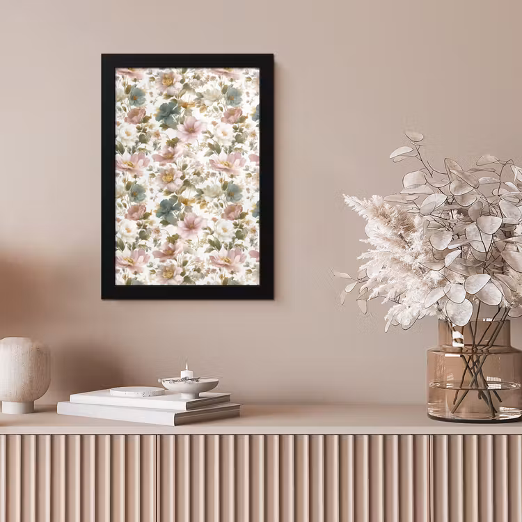 Bloemen - Patroon - Pastel fotolijst zwart zonder passe partout klein 224 -sfeer5