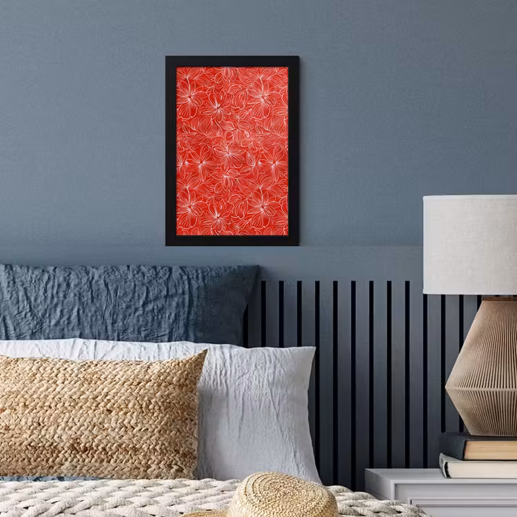 Bloemen - Patroon - Rood fotolijst zwart zonder passe partout klein 224 -sfeer3