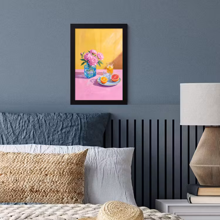 Bilder mit Rahmen - Blumen – Rosa – Modern - Bloemen - Roze - Modern fotolijst zwart zonder passe partout klein