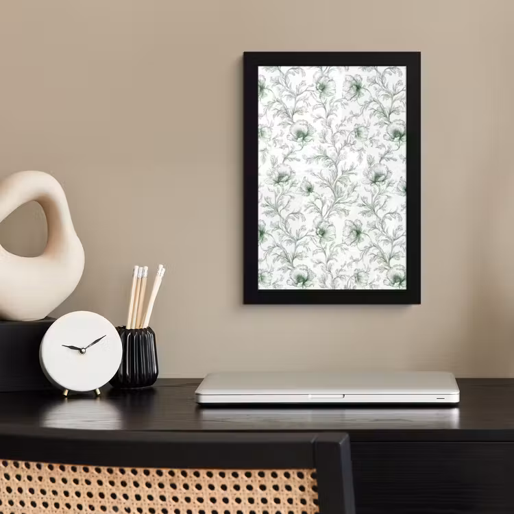 Bloemen - Getekend - Groen fotolijst zwart zonder passe partout klein 224 -sfeer1