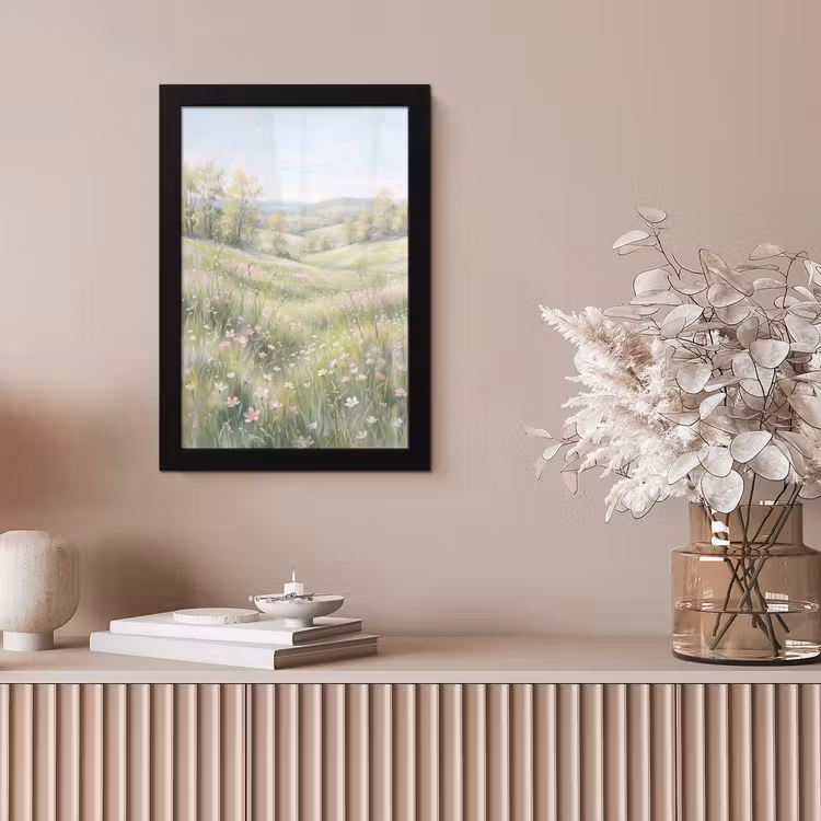 Bloemen veld - Bloemen - Groen fotolijst zwart zonder passe partout klein -sfeer5