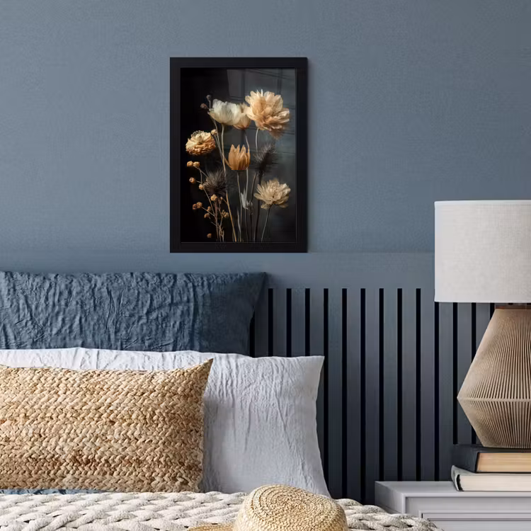 Boeket - Bloemen - Licht - Zwart fotolijst zwart zonder passe partout klein -sfeer3