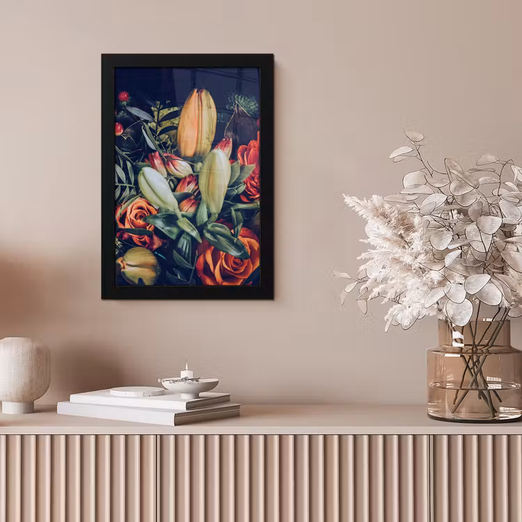 Boeket - Stilleven - Bloemen - Planten - Rood fotolijst zwart zonder passe partout klein -sfeer5