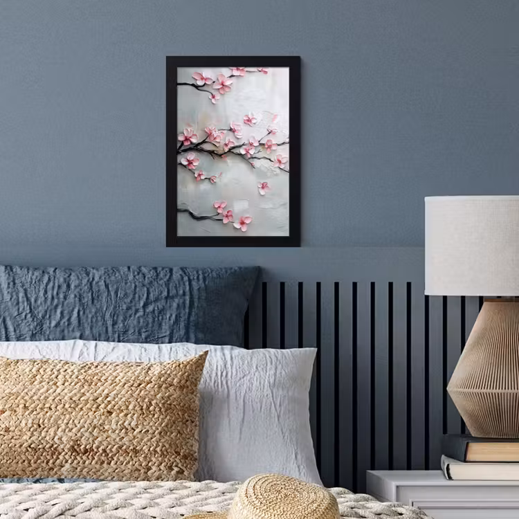 Bloesem - Kunstzinnig - Roze - Sakura fotolijst zwart zonder passe partout klein -sfeer3