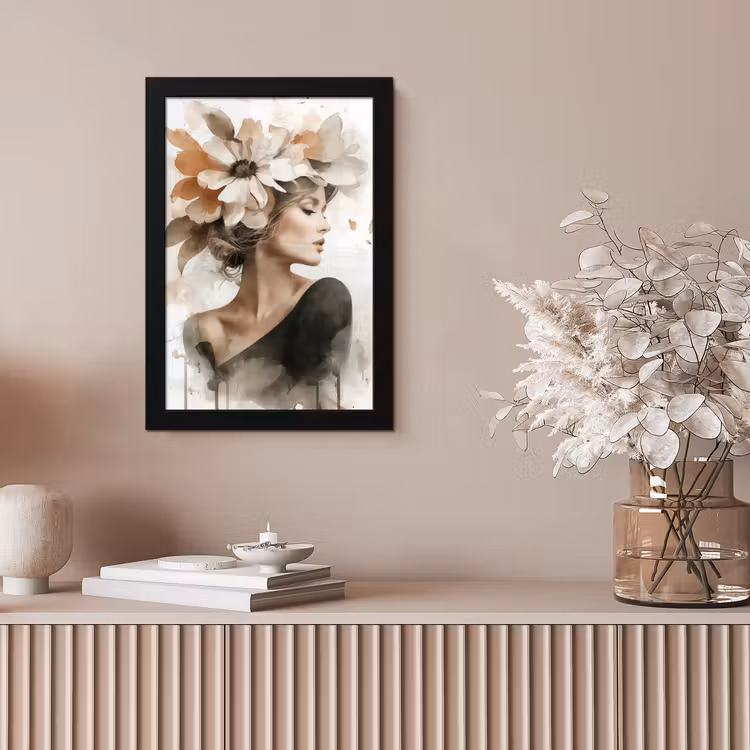Bloesem - Portret - Gezicht fotolijst zwart zonder passe partout klein -sfeer5