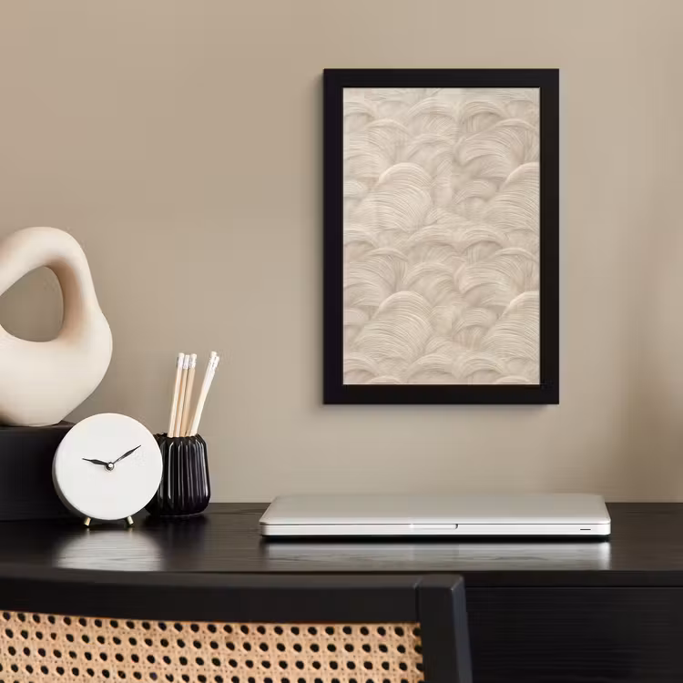 Bogen - Patroon - Beige fotolijst zwart zonder passe partout klein 224 -sfeer1