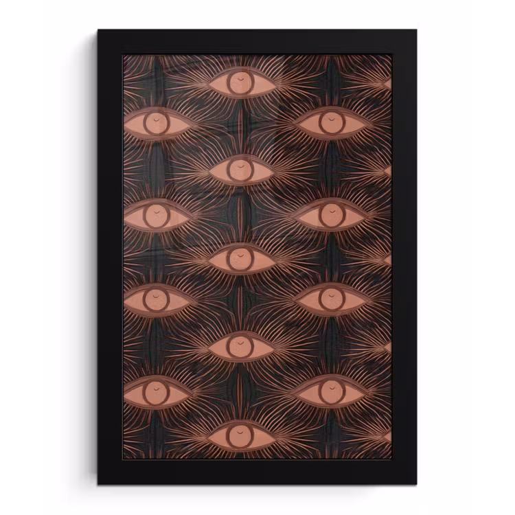 Boheems - Oog - Bruin fotolijst zwart zonder passe partout klein 224 -3d