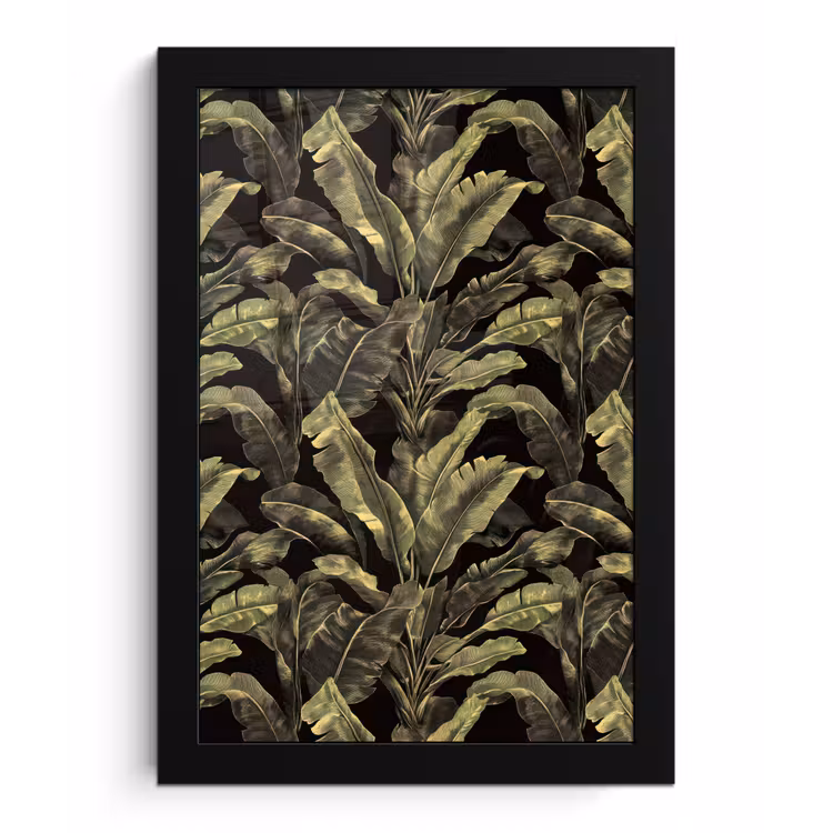 Botanisch - Bladeren - Groen fotolijst zwart zonder passe partout klein 224 -3d