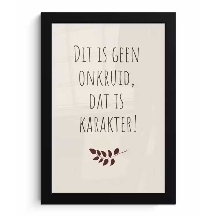 Bruin - Minimalistisch - Quote - Zomer fotolijst zwart zonder passe partout klein -3d