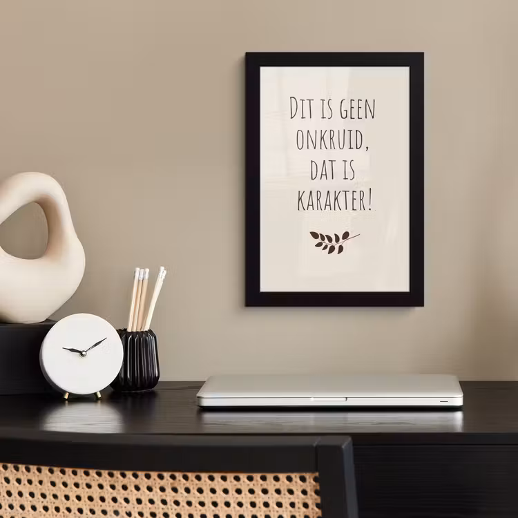 Bruin - Minimalistisch - Quote - Zomer fotolijst zwart zonder passe partout klein -sfeer1