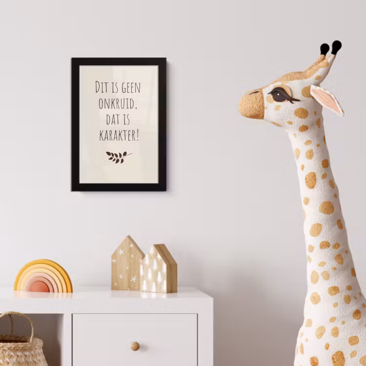 Bruin - Minimalistisch - Quote - Zomer fotolijst zwart zonder passe partout klein -usfeer4_kinderkamer