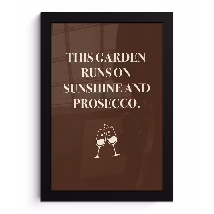 Bruin - Zomer - Quote - Drinken fotolijst zwart zonder passe partout klein -3d