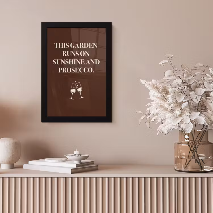 Bruin - Zomer - Quote - Drinken fotolijst zwart zonder passe partout klein -sfeer5