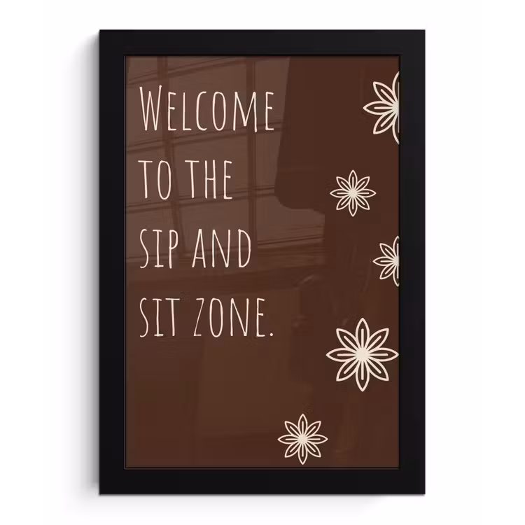 Bruin - Quote - Bloemen - Zomer fotolijst zwart zonder passe partout klein -3d