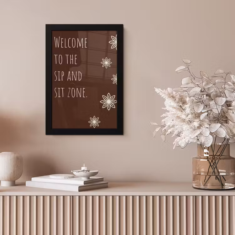 Bruin - Quote - Bloemen - Zomer fotolijst zwart zonder passe partout klein -sfeer5