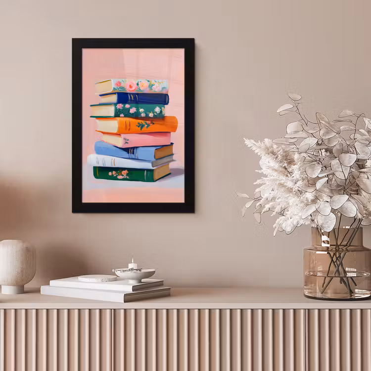 Boeken - Stapel - Kleurrijk fotolijst zwart zonder passe partout klein -sfeer5