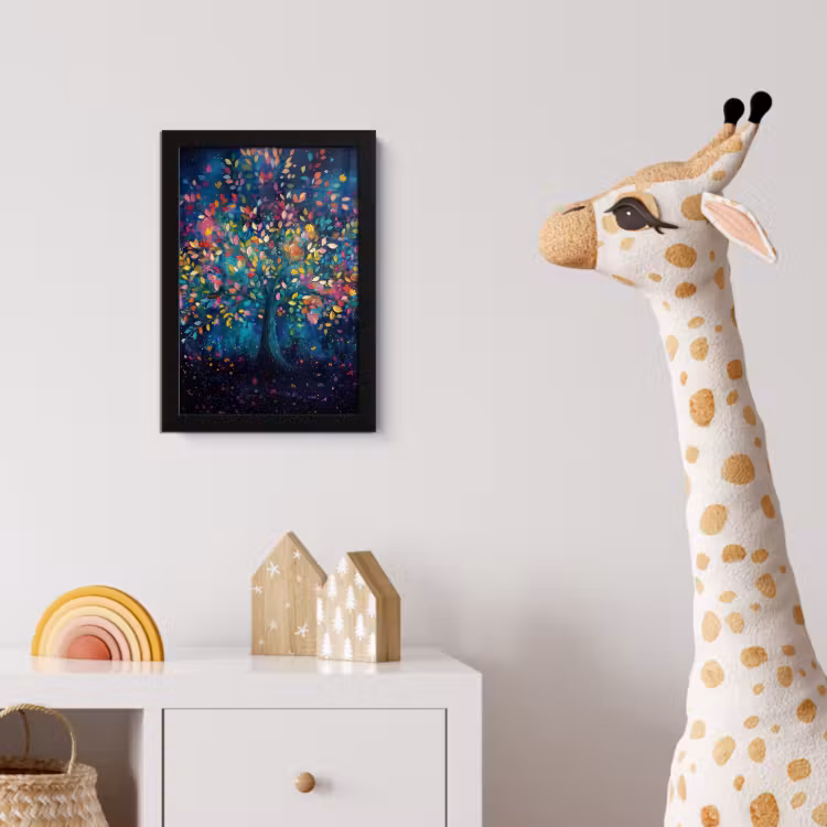 Kleurrijk - Boom - Magisch - Abstract fotolijst zwart zonder passe partout klein -usfeer4_kinderkamer