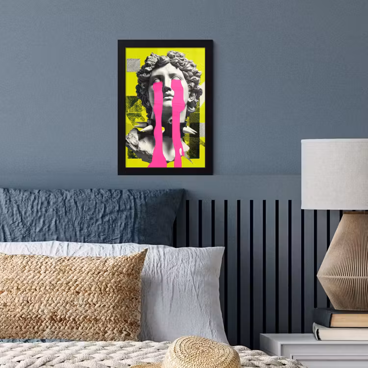 Buste - Verf - Geel fotolijst zwart zonder passe partout klein -sfeer3