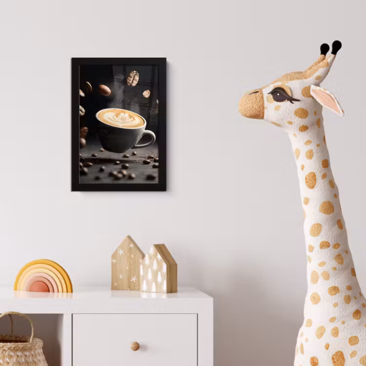 Cappuccino - Kop - Bonen - Bruin fotolijst zwart zonder passe partout klein -usfeer4_kinderkamer