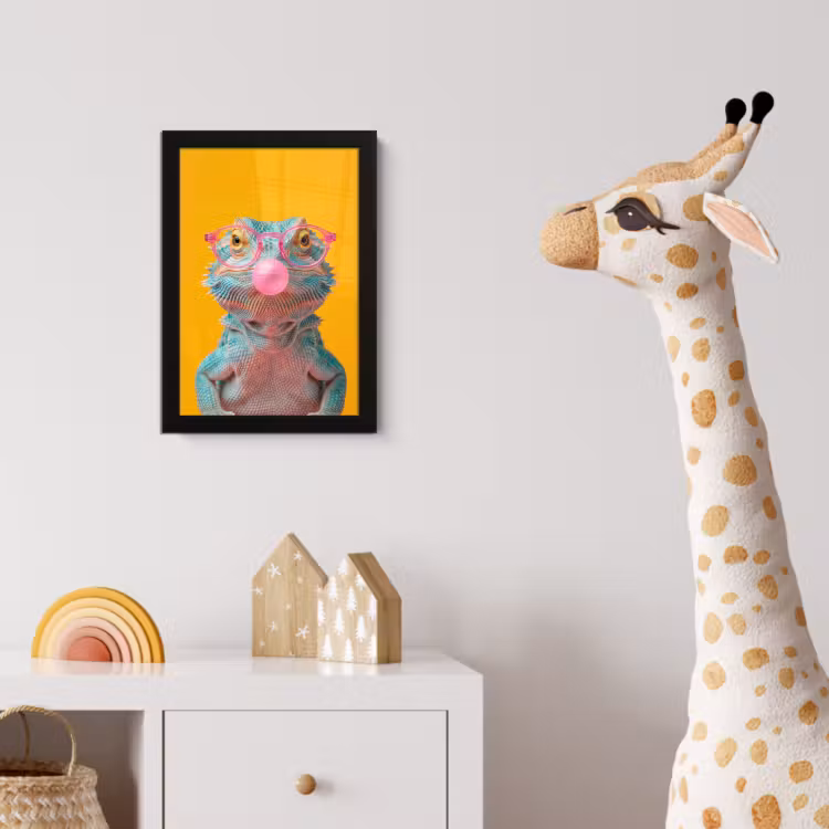 Kameleon - Kauwgom - Kleurrijk fotolijst zwart zonder passe partout klein -usfeer4_kinderkamer