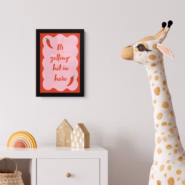 Chilipeper - Red - Hot - Quotes fotolijst zwart zonder passe partout klein -usfeer4_kinderkamer