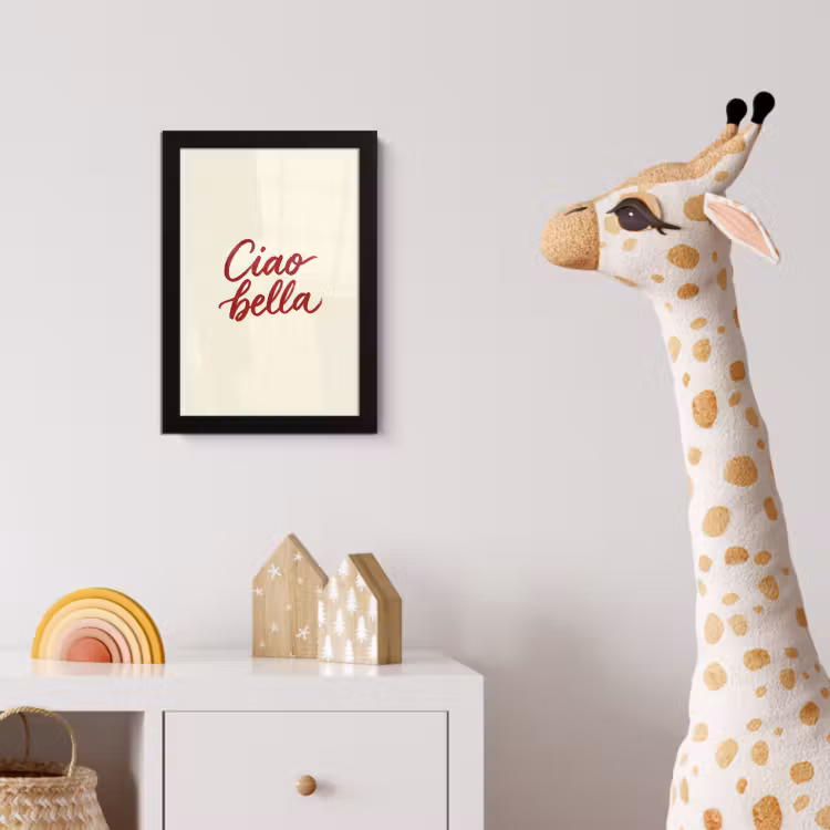 Ciao bella - Rood - Wit - Minimalistisch fotolijst zwart zonder passe partout klein -usfeer4_kinderkamer
