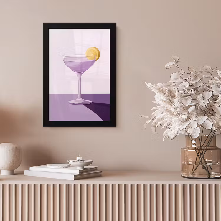 Cocktail - Paars - Minimalistisch - Citroen fotolijst zwart zonder passe partout klein -sfeer5