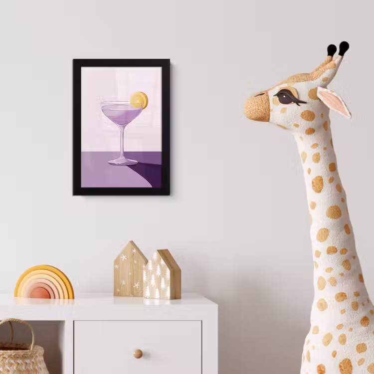 Cocktail - Paars - Minimalistisch - Citroen fotolijst zwart zonder passe partout klein -usfeer4_kinderkamer