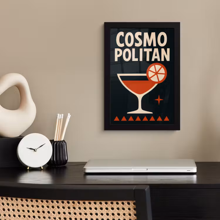 Cocktail - Zwart - Illustratie fotolijst zwart zonder passe partout klein -sfeer1