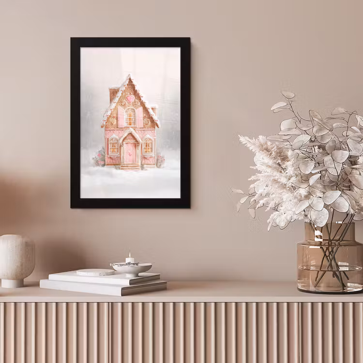 Huisje - Suiker - Pastel fotolijst zwart zonder passe partout klein -sfeer5