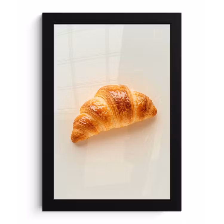 Croissant - Brood - Beige fotolijst zwart zonder passe partout klein -3d