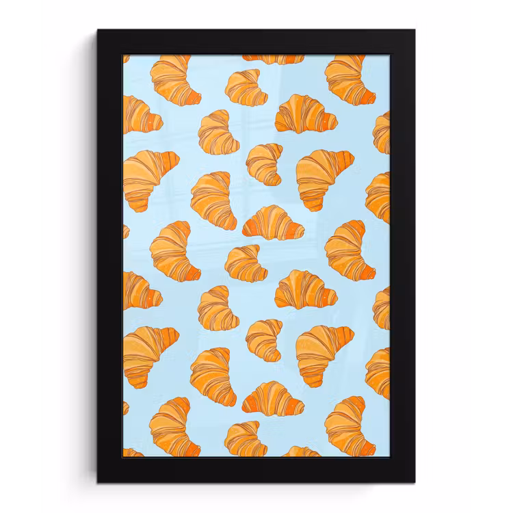 Croissant - Speels - Blauw fotolijst zwart zonder passe partout klein 224 -3d