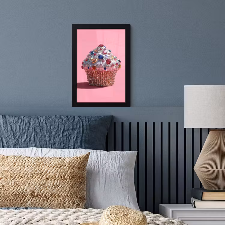 Cupcake - Kleurrijk - Edelstenen fotolijst zwart zonder passe partout klein -sfeer3