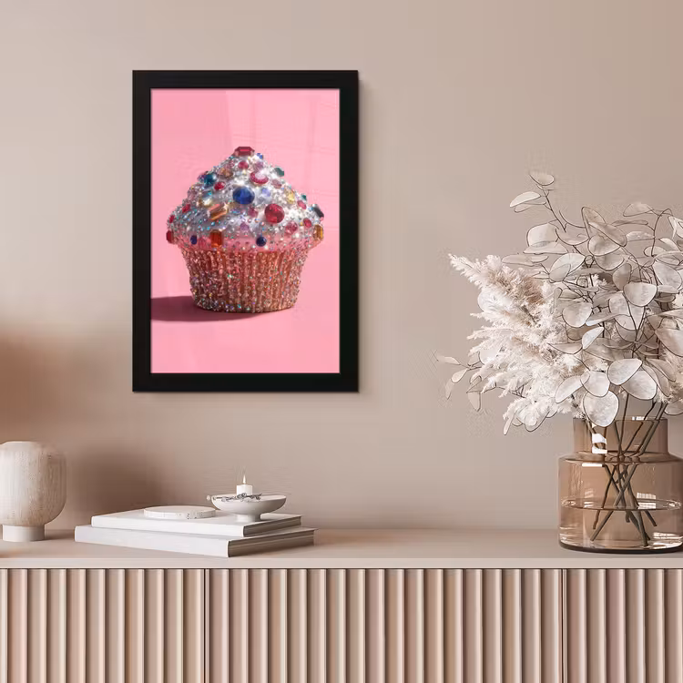 Cupcake - Kleurrijk - Edelstenen fotolijst zwart zonder passe partout klein -sfeer5